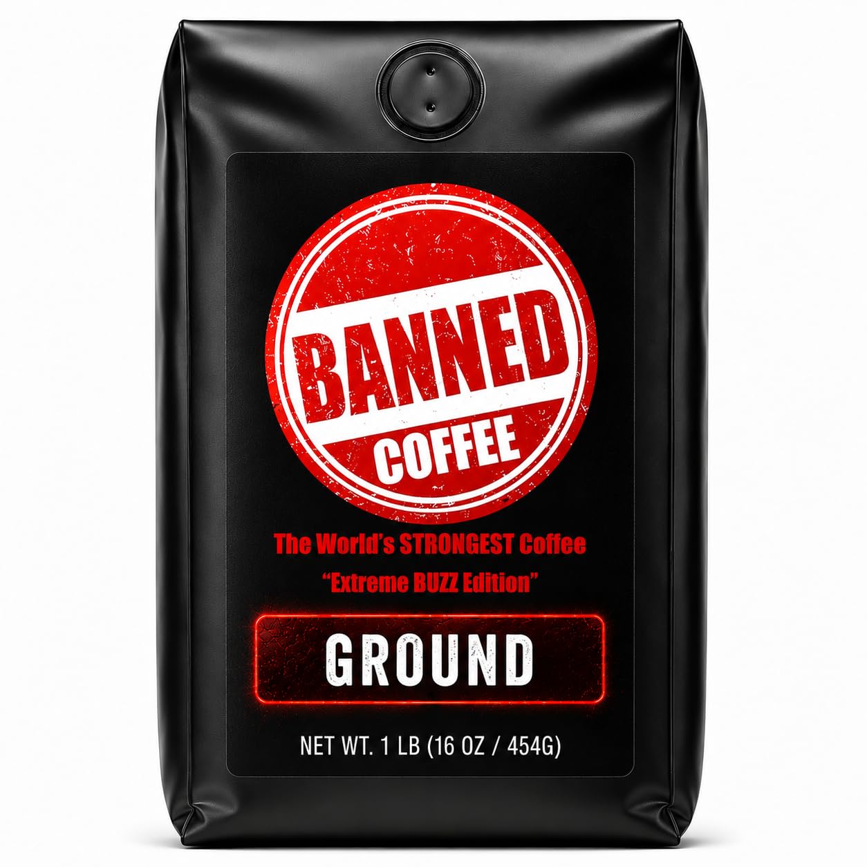 Banned Coffee™ Ground - World’s Strongest High Caffeine Coffee That Shouldn’t Be Allowed - Bold Medium-Dark Roast Arabica & Robusta Blend - Extreme