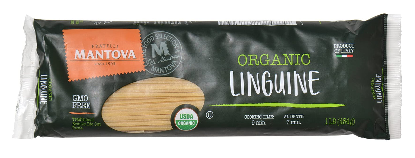Mantova Organic Linguine Pasta 1 lb (Pack of 6) - Non-GMO Authentic Italian Imported Pasta