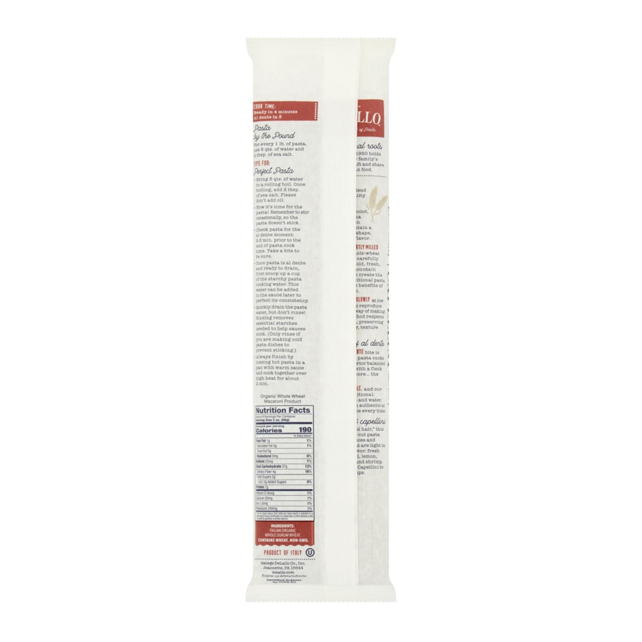 DeLallo Whole Wheat Capellini #1, 16-Ounce (Pack of 16)