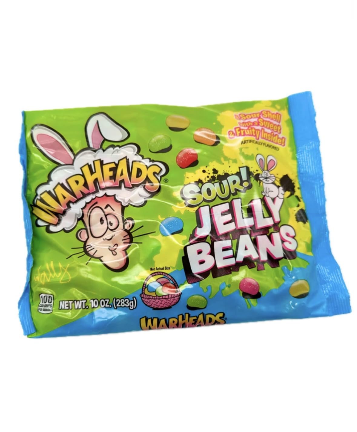 Easter Warhead Jelly Beans, Sweet and Sour Chewy Candies, Egg Filler Treats, 10 Ounces