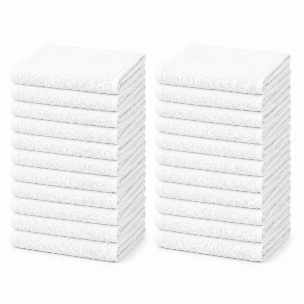 24 Pack Washcloths, 12x12 Lightweight Cleaning Towels, 100% Ring Spun Cotton, Bulk Utility Rags for Kitchen, Cleaning, Workshop, Garage, Reuseable