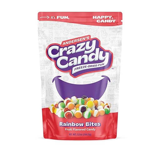 Freeze Dried Candy, Crazy Candy Rainbow Bites - Crunchy Fruity Candy, Intense Flavor Light Texture