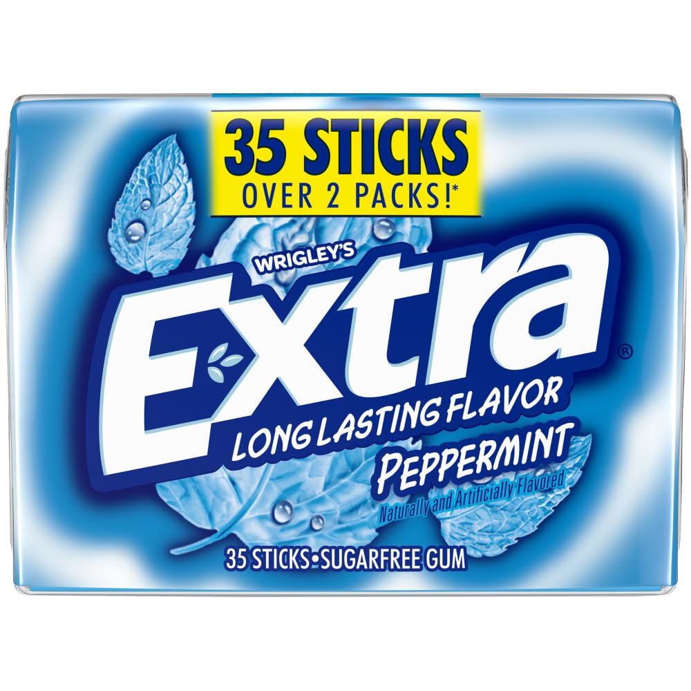 WRIGLEYS EXTRA PEPPERMINT CHEWING GUM SUGAR FREE STICK RP 35 CT