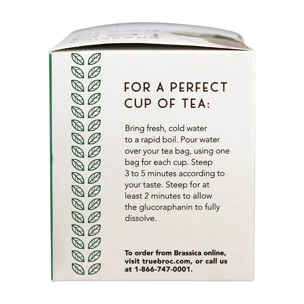 Brassica Tea Black Tea with truebroc, Case of 6 Boxes (16 Tea Bags Per Box)