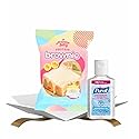 Protein Brownie - Glazed Birthday Cake Blondie Bar 2.29 oz Bundle with 2 oz Hand Sanitizer - Sweet Dessert-Inspired Snack with Convenient Travel