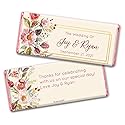 Floral Wedding Favors for Guests Personalized Chocolate Bars (36 Pack) - Bridal Shower Favors for Guests, Wedding Candy