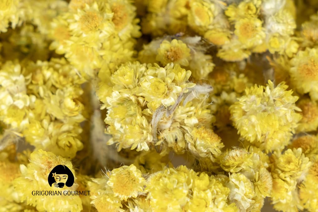 Immortelle (Helichrysum Pallasii) 0.7 OZ (20g) Dried Flowers with Short Stems, Loose Herbal Tea | Wild-Harvested from the Mountains of Armenia |