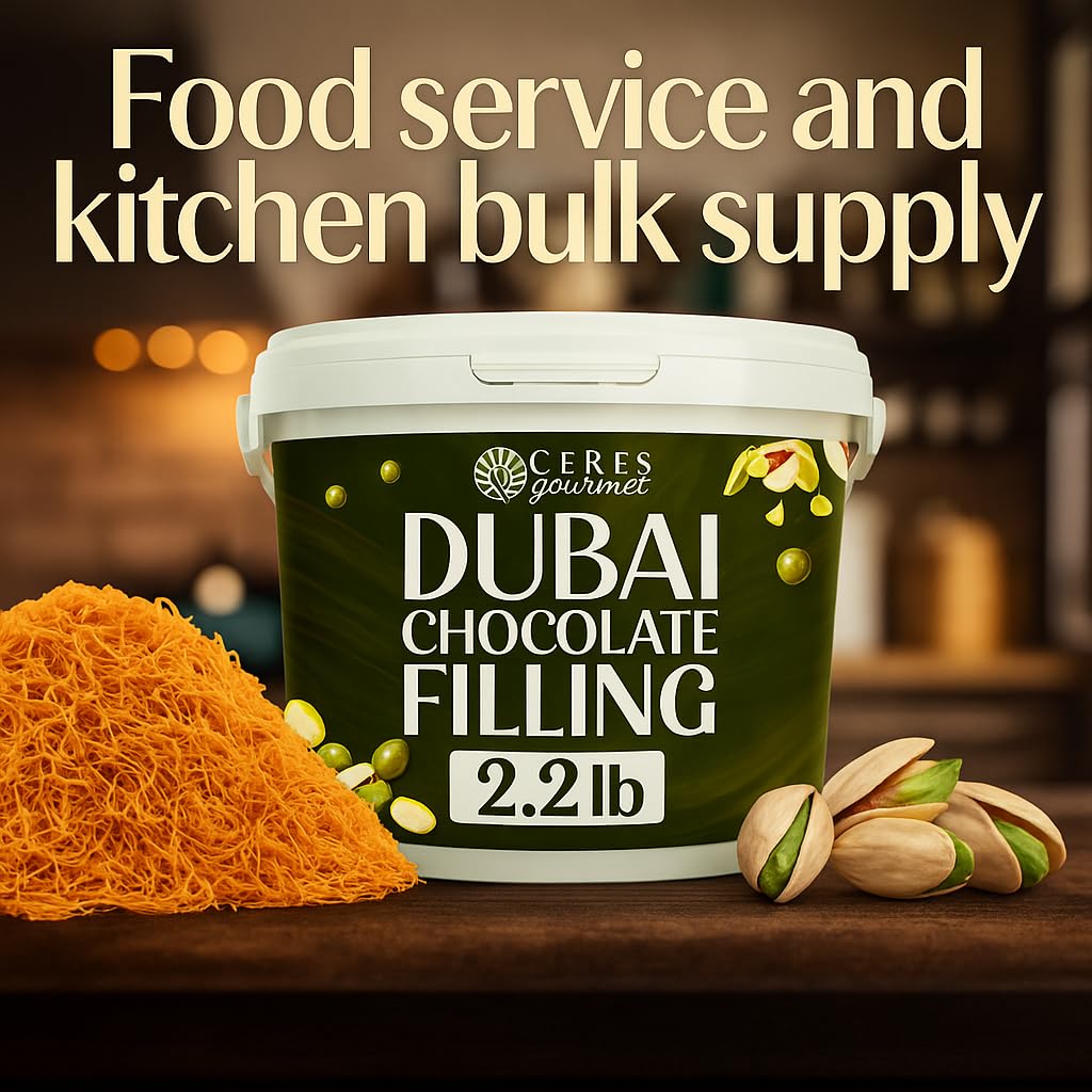 Dubai Chocolate Bar Filling 2.2 lb Bulk Pistachio Cream with Crispy Kataifi