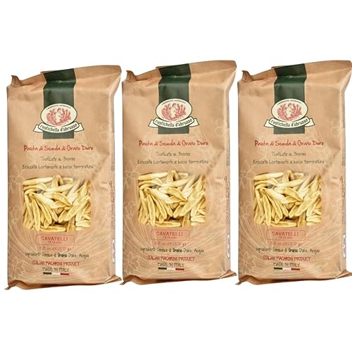 Rustichella d'Abruzzo Cavatelli, Hand-Carved Pasta, Perfect for Soup & Ragù, Classic Durum Wheat from Italy, 500g, 3-Pack