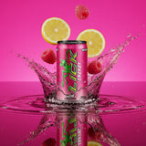 LICK Energy Drink - Razzade, No Sugar, No Crash, Green Tea Caffeine (100mg), with Ginger, Antioxidants and Vitamins A, B6, B12, and C, 7.5oz (6pk)