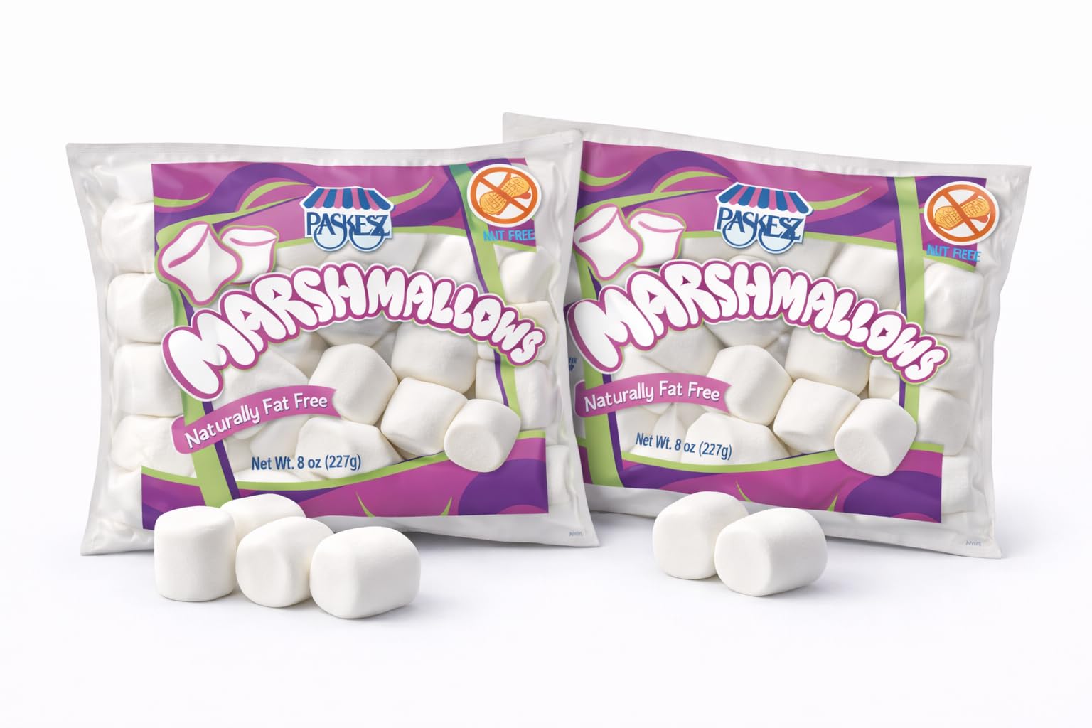 Only Kosher Candy Large White Marshmallows 8 oz (2 Pack) | Soft & Fluffy Marshmallows for Hot Chocolate, Baking, S’mores & Treats