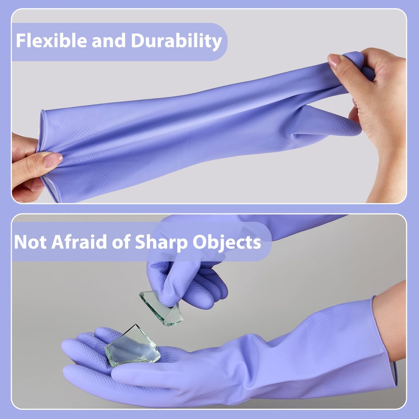 FCTTD Rubber Kitchen Dishwashing Gloves - 4 Pairs Colorful Reusable Cleaning Gloves for Kitchen Washing Dishes and Household Cleaning (Medium