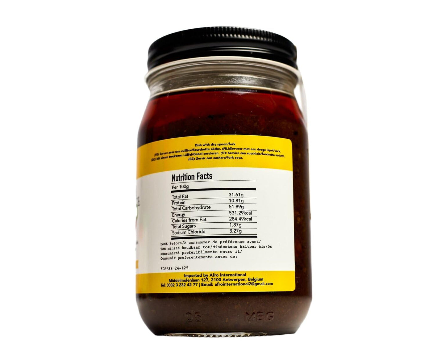 Nana Shito Ghana Chili Sauce - Shito Made with Fresh Chili, Shrimp & Spices, Adds Heat & Flavor to Any Dish, Traditional Ghana Recipe, Resealable Jar