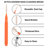 RWNXKARN 30 Pcs Shower Head Cleaner Tool with Shower Head Cleaning Brushes & Showerhead Cleaner Picks - Unclogs Clogged Nozzles, Removes Hard Water