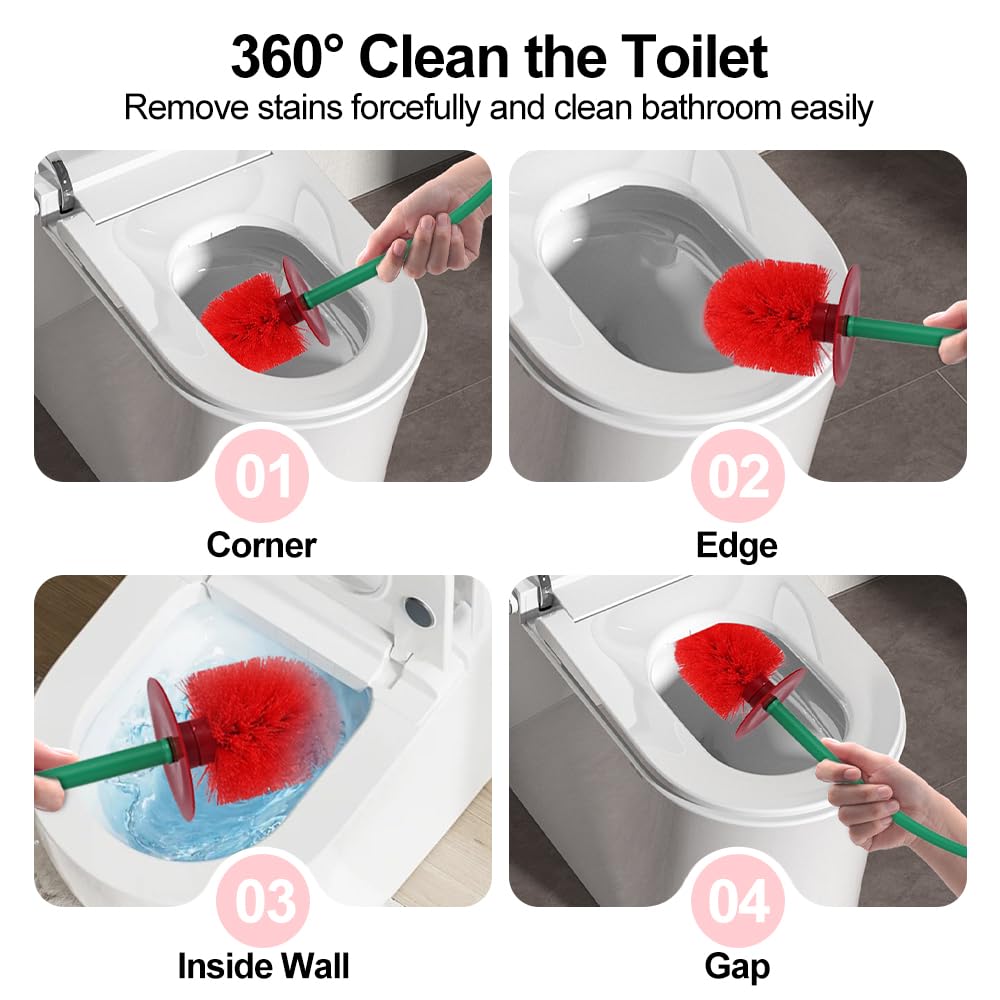 Cherry Toilet Brush, Cute Toilet Bowl Cleaners Brush and Holder Set, Unique Fruit Bathroom Decor Supplies and Fun Bathroom Accessories.