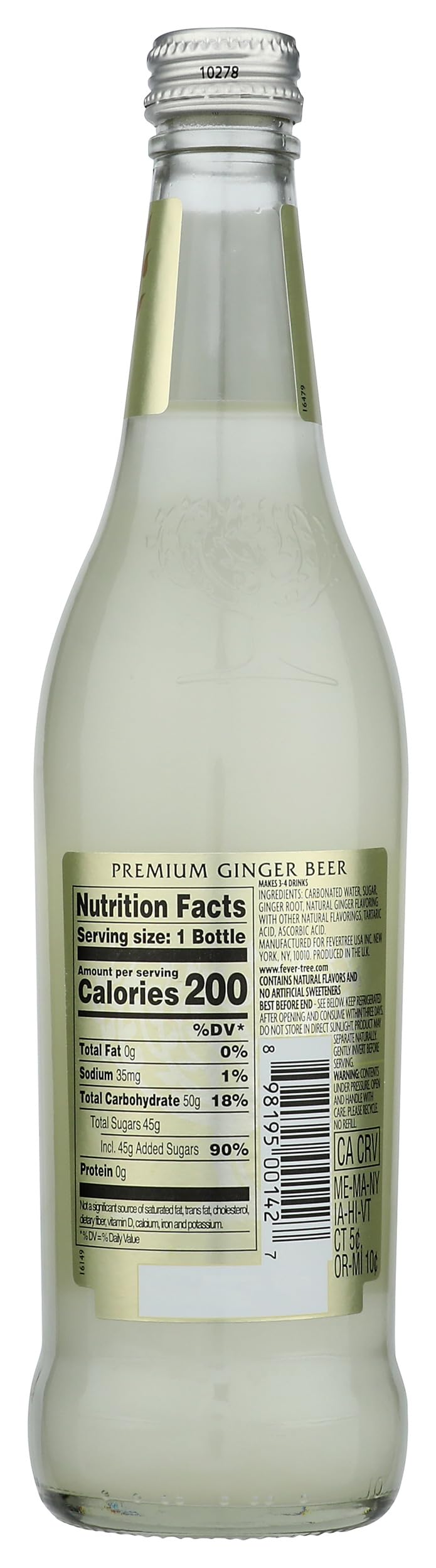Fever-Tree Ginger Beer, Premium, 16.9 Fl Oz
