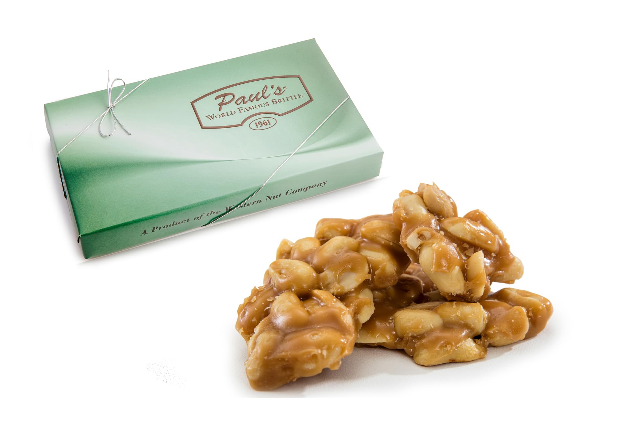 Western Nut Company Brittle Gift Box Collections, 16oz/24oz Gift Box Edition, Gift Wrapped in Seasonal Paper, Gourmet Nut Candy Assortment, Peanut