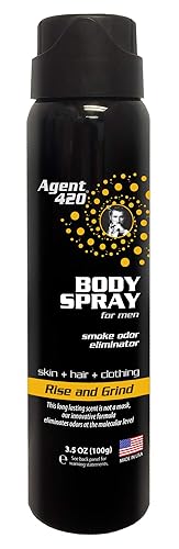 Agent 420 Cannabis & Cigarette Smoke Odor Body Spray for Men, 3.5 oz - Eliminates Odors at the Molecular Level (Rise and Grind)