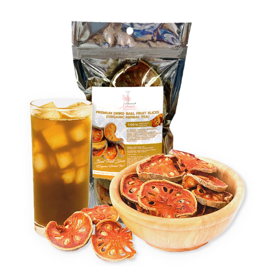Premium Dried Bael Fruit Slices, Organic Herbal Fruit Tea, Thai Tea, Matoom, Asian wellness dry Bael Fruit, Fruit tea organic (200g) 7.05OZ