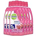 Dettol Power and Fresh Multi Purpose Cleaner Cherry Blossom/ Pomegranate Liquid 1 Litre (Pack of Six)