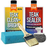 Better Boat Teak Cleaner and Sealer Kit, Includes Brightener, for Wood Restoration, Outdoor Furniture, Boats, Indoor Furniture, Shower Stools, Cleans