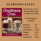 Chaikhana Chai - Spicy Masala Chai Concentrate - Makes (40) Drinks - Slow Brewed with Organic Black Tea, Ginger and Fresh Crushed Spices - 1/2 Gallon