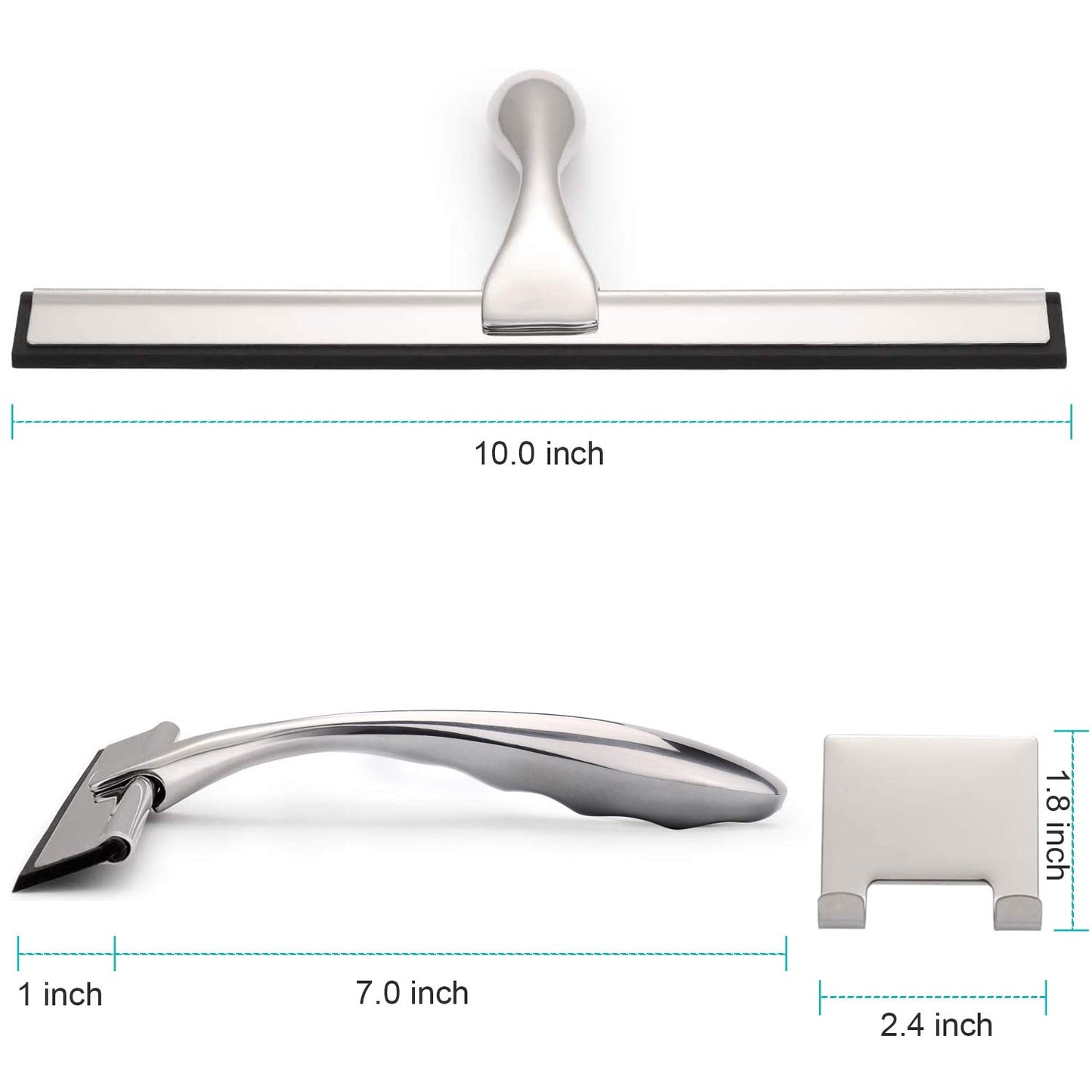 LPOLER Shower Squeegee for Shower Doors, Bathroom, Mirrors, Tiles and Car Windows (Grey, 10inch)
