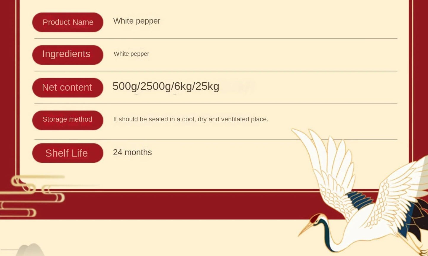 Zercumm White Pepper Powder Commercial Bag Brawn Soup Seasoning Catering Barbecue Seasoning White Pepper Powder