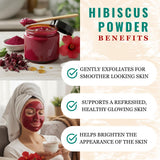 Hibiscus Powder for Hair & Face (Gudhal) - 100% Pure Hibiscus Sabdariffa Powder, Supports Fuller-Looking Hair & Fresh-Looking Skin | Non-GMO