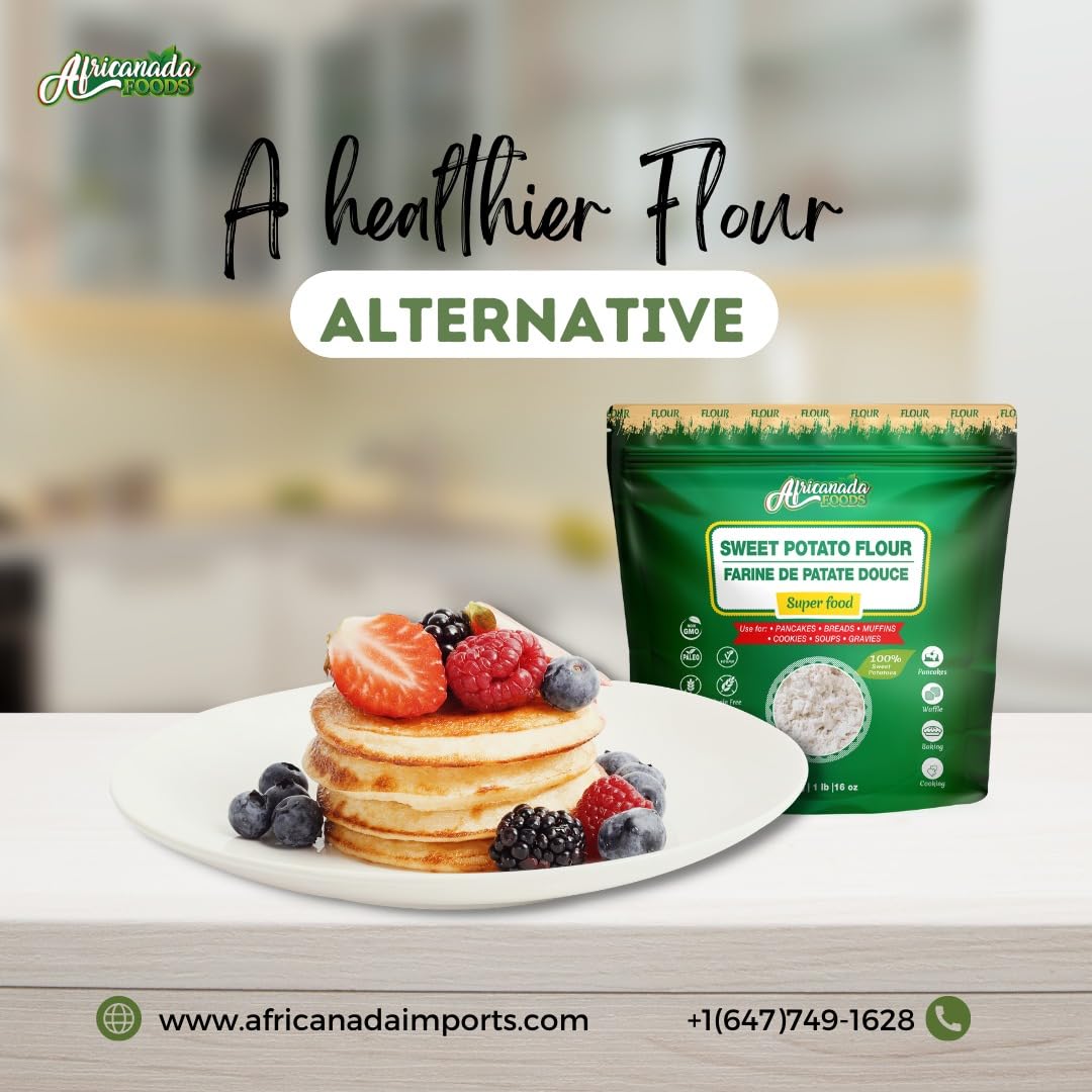 All-Natural Sweet Potato Flour - Gluten-Free, Non-GMO, Vegan | Ideal for Baking, Cooking & Smoothies | 454g (1 lb)