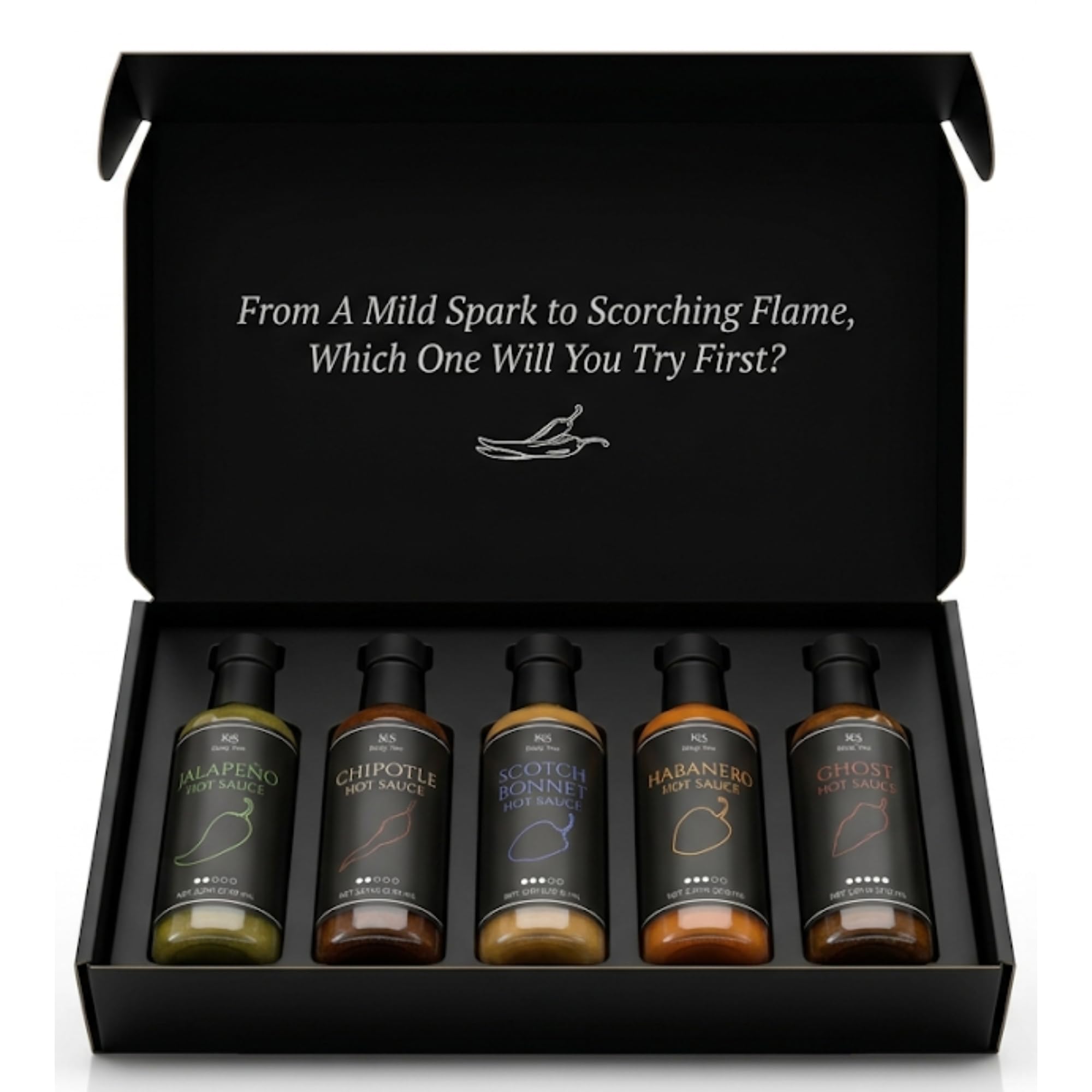 Kitsy Box Hot Sauce Challenge Game with 6 Different Games - Includes Hot Sauce Set, Cards, Dice, Tokens - Perfect Hot Sauce Gift, Game Night & Parties