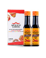 Mexico Lindo Picante Negra Hot Sauce | Light & Spicy | 8,400 Scoville Level | Great with Asian Food, Seafood & Meat | 5 Fl Oz Bottle (Pack of 2)
