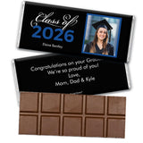 72Pk Custom Graduation Class of 2026 Belgian Milk Chocolate Bars - Blue