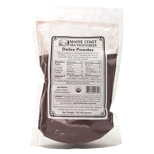 Maine Coast Sea Vegetables Organic Dulse Powder | Seaweed | Good Source of Iodine & Essential Minerals | Harvested from North Atlantic | Perfect