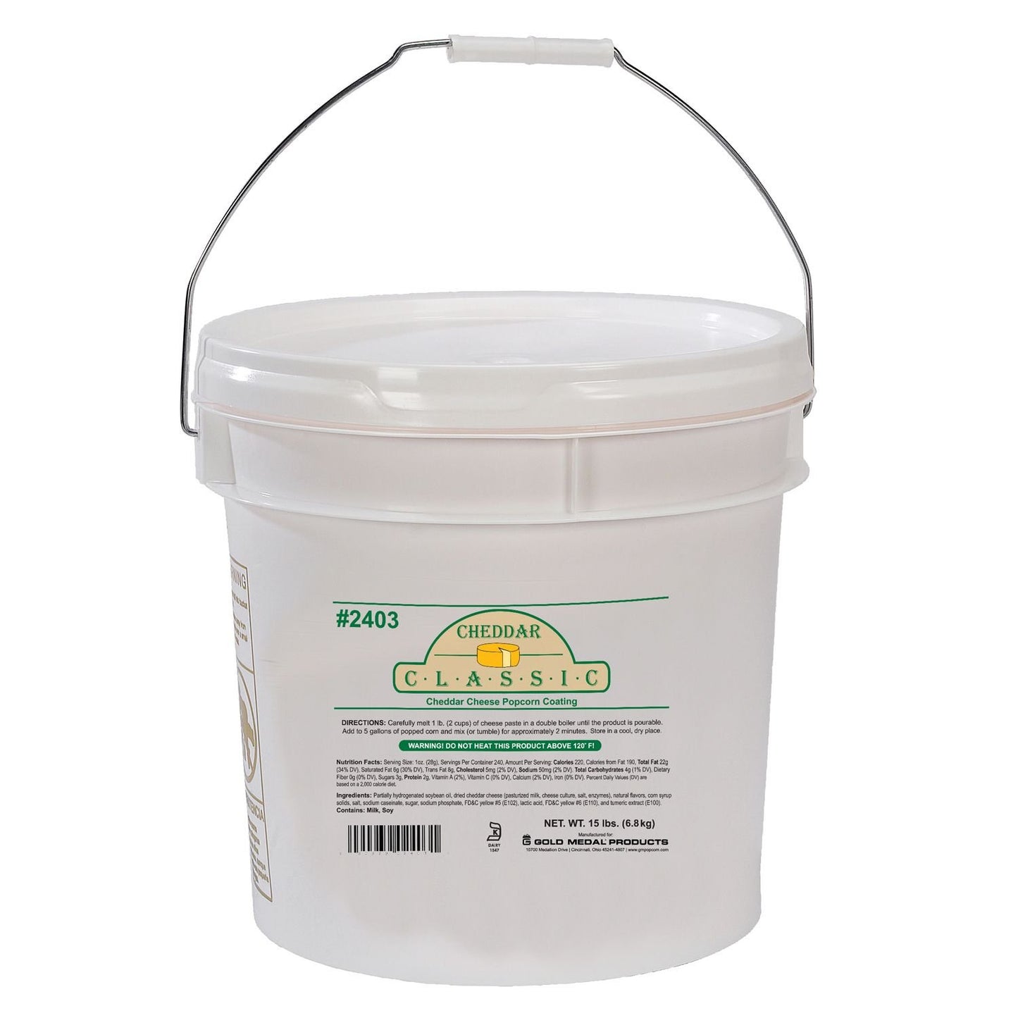 Gold Medal 2403 Cheddar Classic Easy Cheese Popcorn Paste Mix 15 lb. Tub
