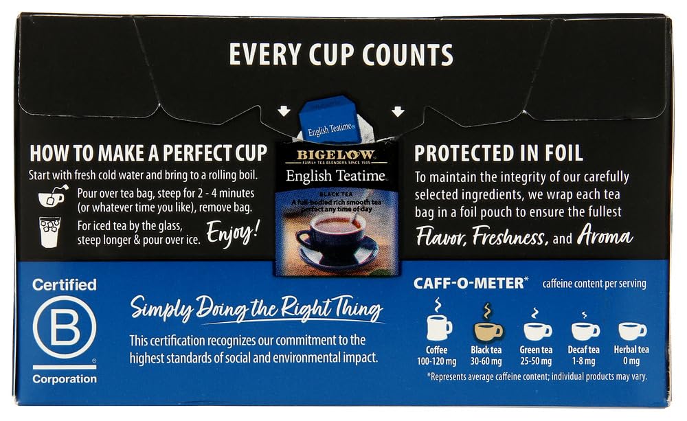 Bigelow English Teatime Tea, 20-Count Boxes (Pack of 12)