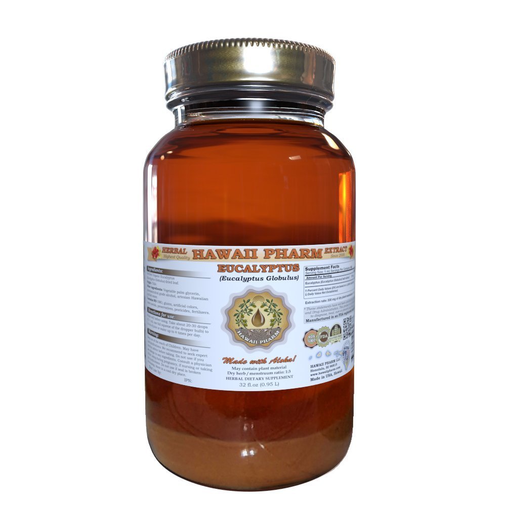 Hawaii Pharm Eucalyptus Liquid Extract, Professional Grade, Small Batch Eucalyptus Globulus Tincture 32 oz