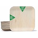 Eco Craft Stix 10 inch Square Palm Leaf Plates. Eco Friendly Dinnerware. Pack of 25 Plates. Eco-Friendly and Compostable Palm Plates. Sturdy