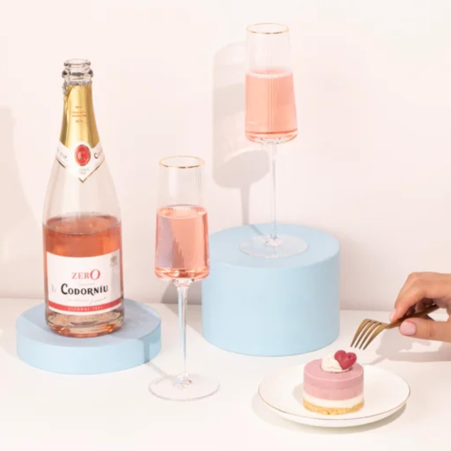 Codorníu Zero Rosé Premium Non-Alcoholic Sparkling Wine Dealcoholized Cham-pagne 750ml | 3 PACK