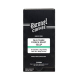 Baronet Coffee Pods [Organic Fair Trade French Roast-54 Pods] Single Cup Use, Like Senseo [3 Boxes of 18 Single Serve 10 Gram] Regular Strength [Dark