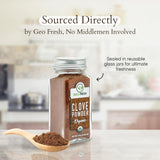 Geo-Fresh Organic Clove Powder - 1.59 oz Glass Jar - Ground Cloves - USDA Certified, Non-GMO, Kosher, Gluten-Free - Premium Organic Cloves Powder