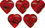 Elmer Chocolate Valentine's Day Rose Flowers Heart Shaped, 2 Ounce Chocolate Gift Box - 18 Count Case