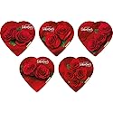 Elmer Chocolate Valentine's Day Rose Flowers Heart Shaped, 2 Ounce Chocolate Gift Box - 18 Count Case