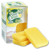 Peachy Clean Kitchen Dish Sponge & Scrubbers, Fresh Lemon Scent, Non-Scratch, Odor-Resistant, Durable Silicone Dish Sponges for Kitchen.