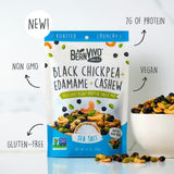 BeanVIVO Healthy Snacks for Adults & Kids with 7g Protein & 5g Fiber per Serving with Dried Edamame, Roasted Cashew and Chickpeas - Vegan & Gluten