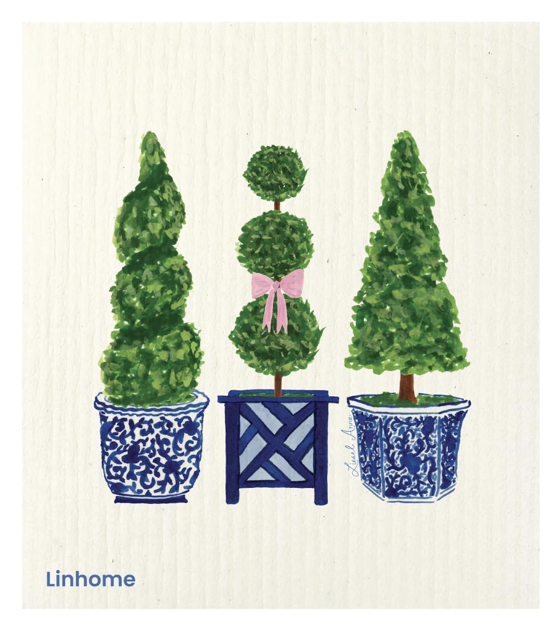 Linhome Garden Collection Swedish Dishcloth, Reusable Paper Towel, Super Absorbent Cellulose Sponge, Kitchen Cleaning Cloth, Washable & Compostable