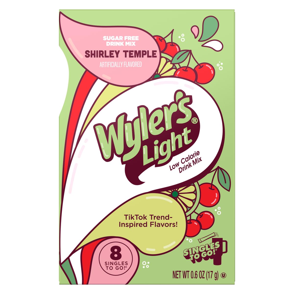 Wyler's Light Shirley Temple - Singles to Go Powdered Drink Mix - Pack of 6-8 Per Box 48 Total Servings - Delicious Tasting Shirley Temple Flavor