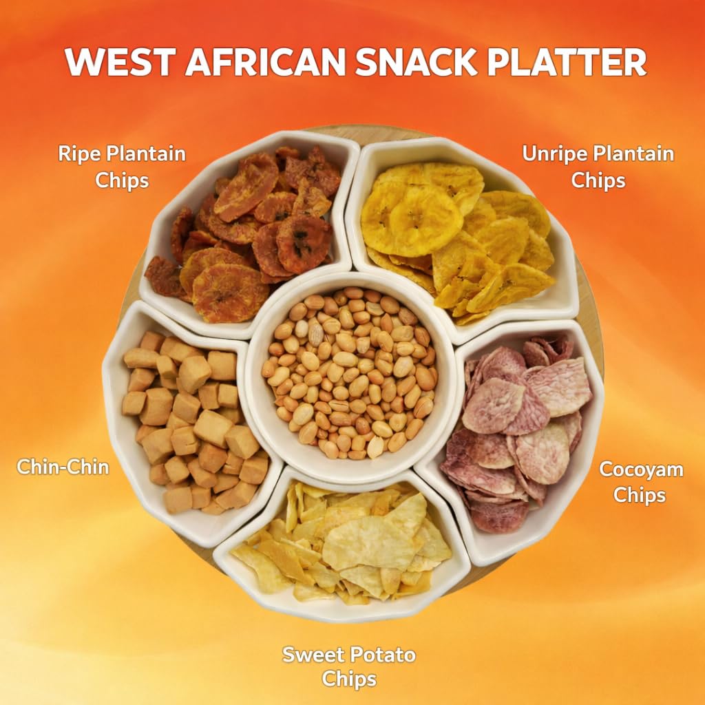 Nigerian snacks, Ghanaian snacks, African Groundnuts, Sweet Potato Chips, Cocoyam Chips, Chin-Chin - Holiday & Birthday Gift/Treat for Family
