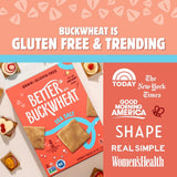 Better with Buckwheat Sea Salt Gluten-Free Crackers - Healthy Snack Crackers, Grain-Free, Non-GMO, Sugar-Free - Pair with Cheese, Hummus & Dips - 1