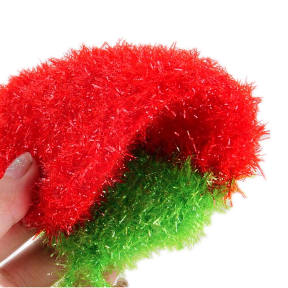 Acrylic Dish Scrubber for Dishwashing Multi-use Non-Scratch Net Cloth Scrubber Sponge Set of 2 (Strawberry)